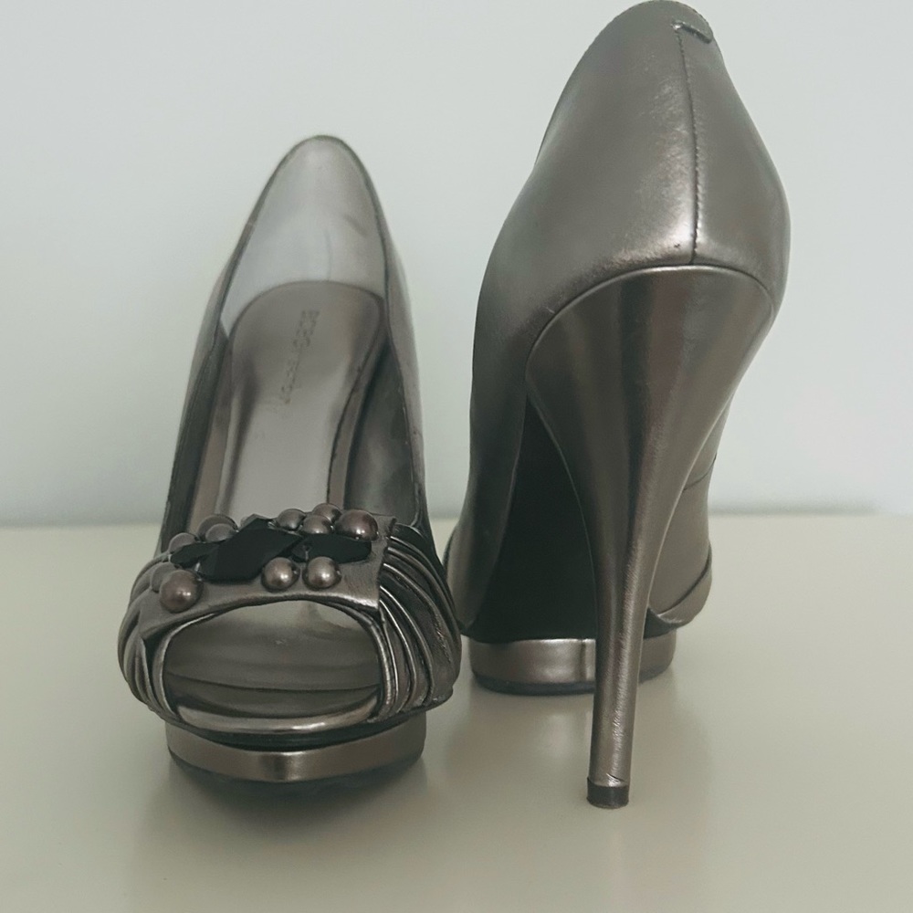 BCBG Silver Heels